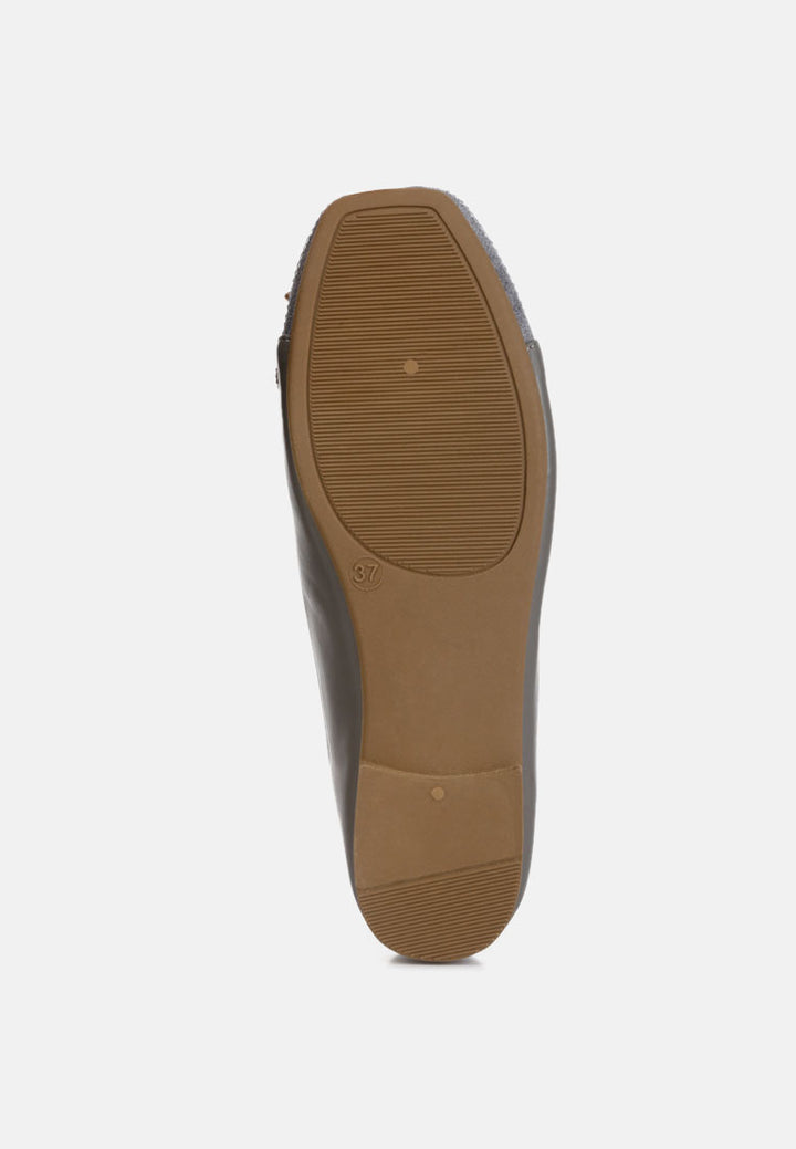 women rhinestones embellished toe cap ballerinas#color_grey