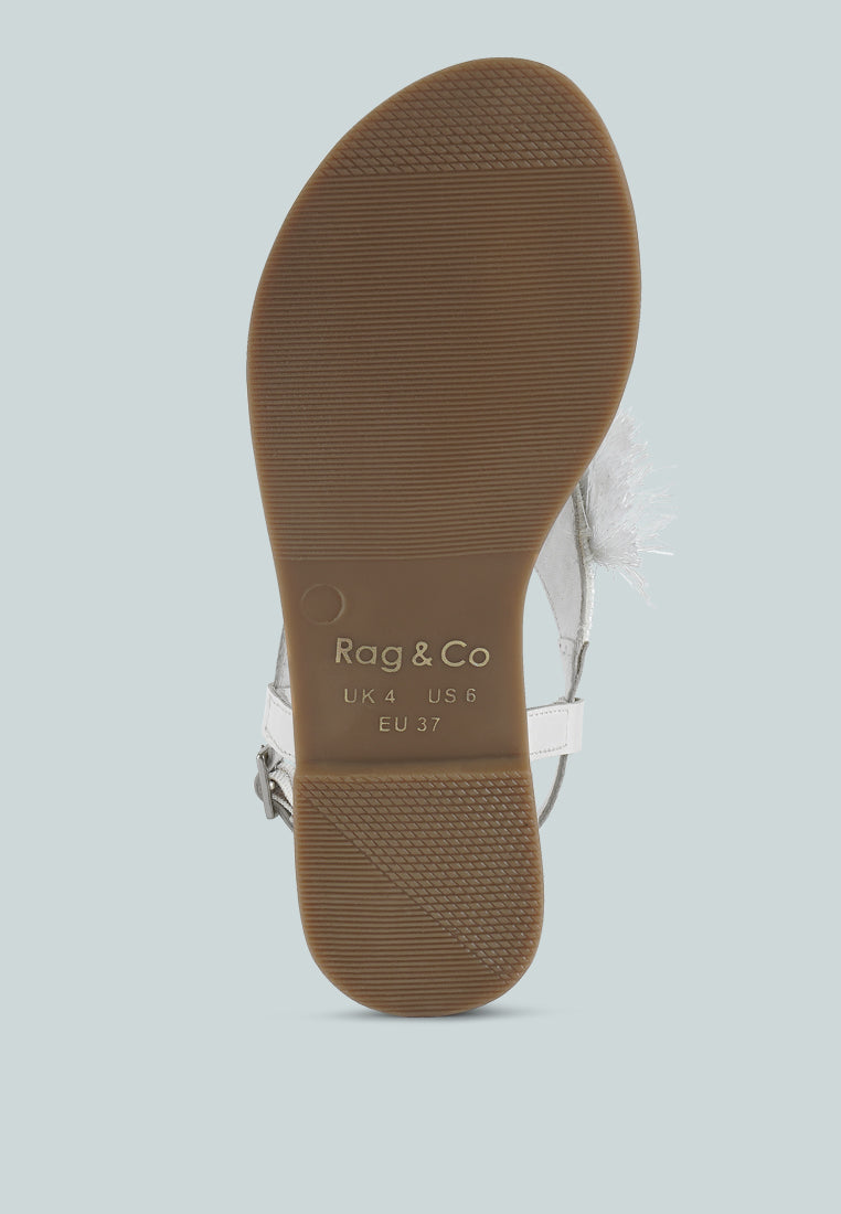 women genuine leather tassel sandals#color_white