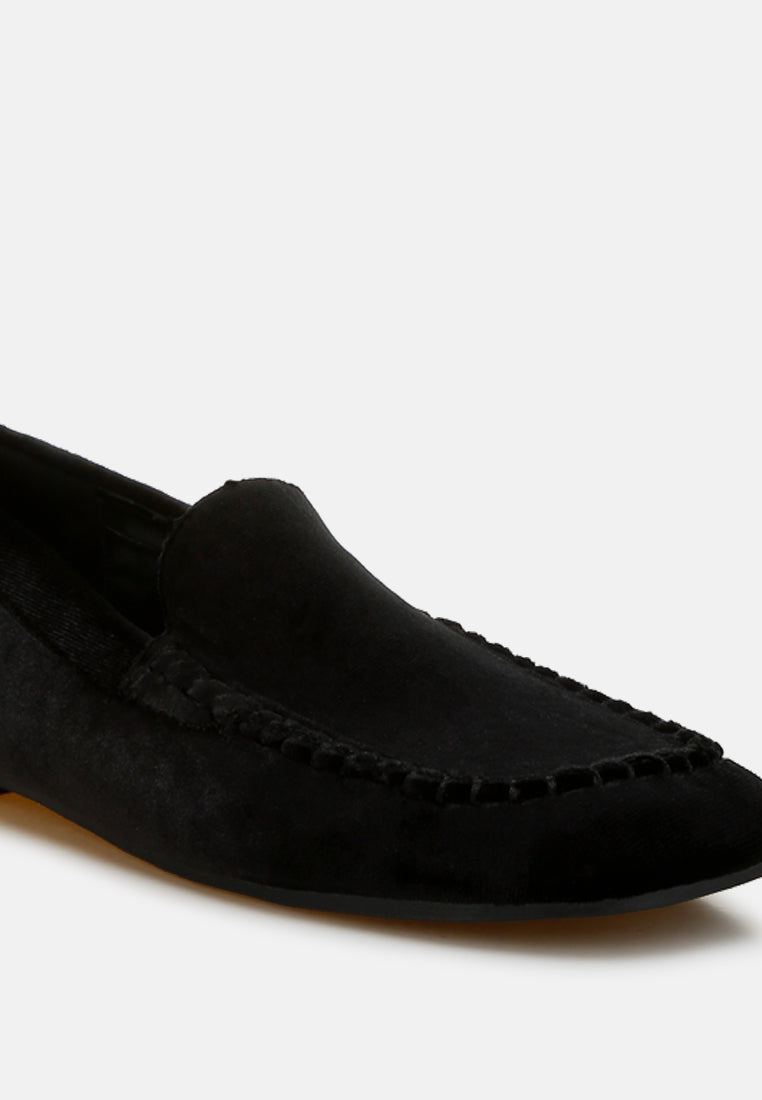 women velvet flat loafers#color_black