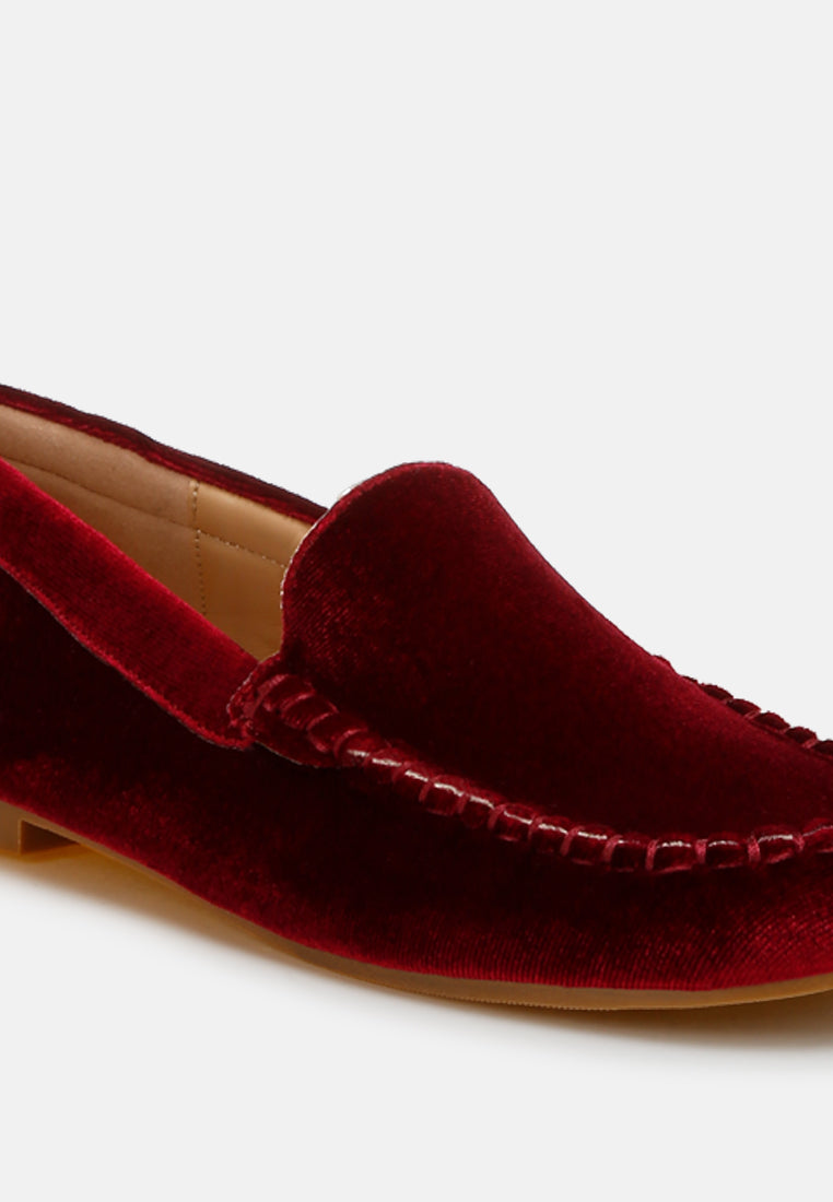 women velvet flat loafers#color_burgundy