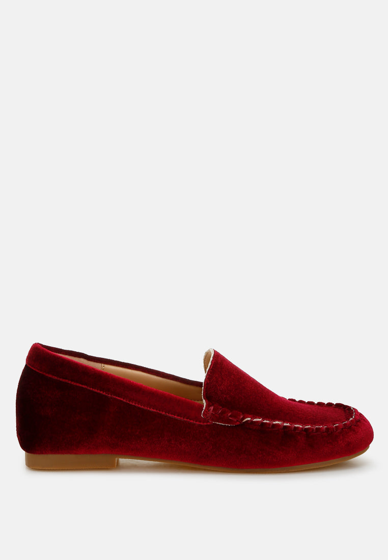 women velvet flat loafers#color_burgundy