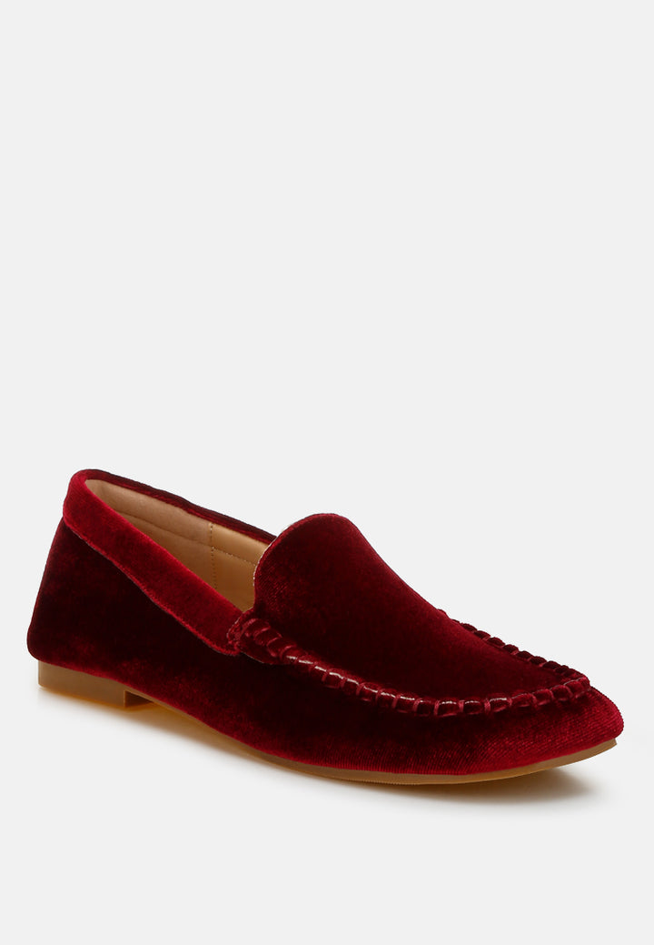 women velvet flat loafers#color_burgundy