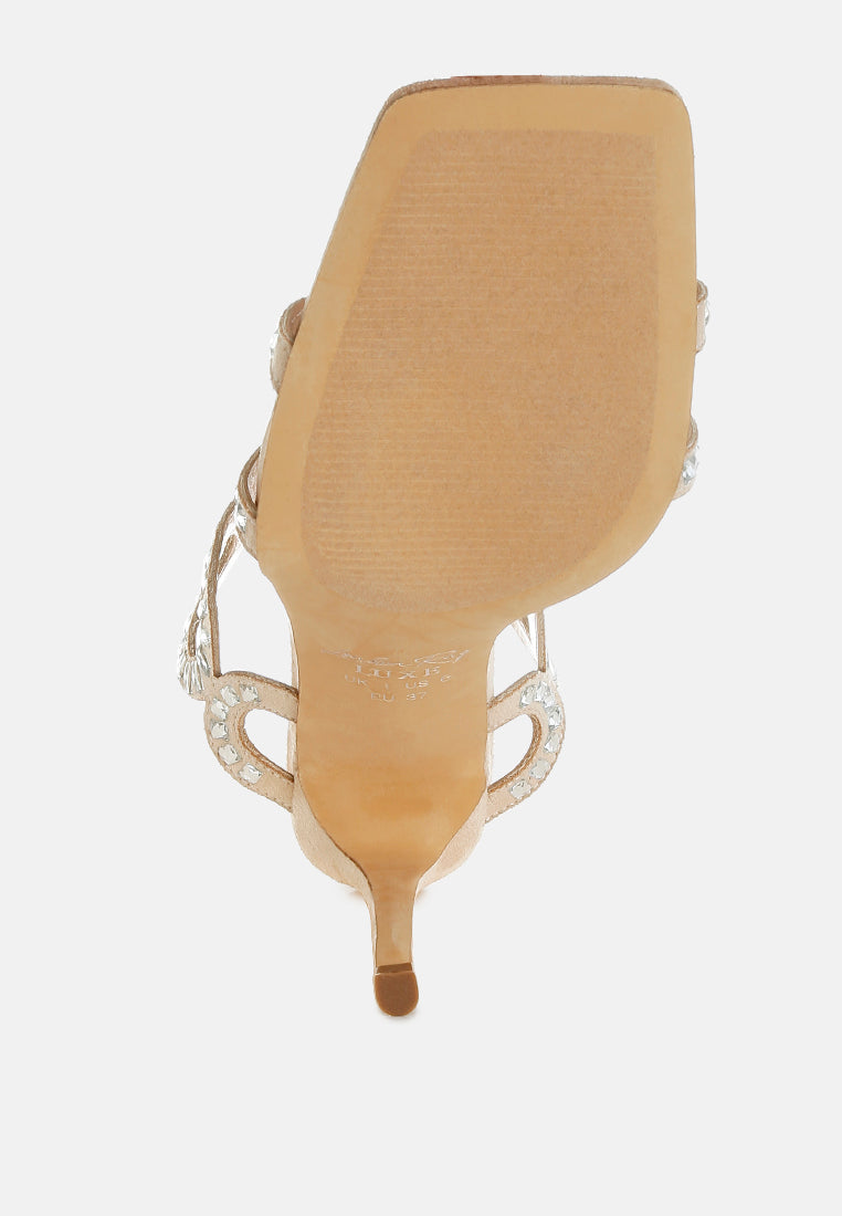 women cut out detail stiletto heel sandals#color_beige