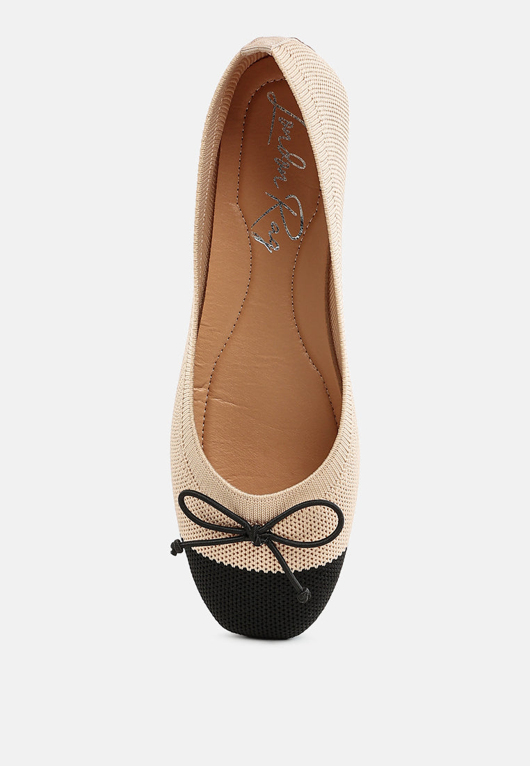 women two tone ballerinas#color_beige