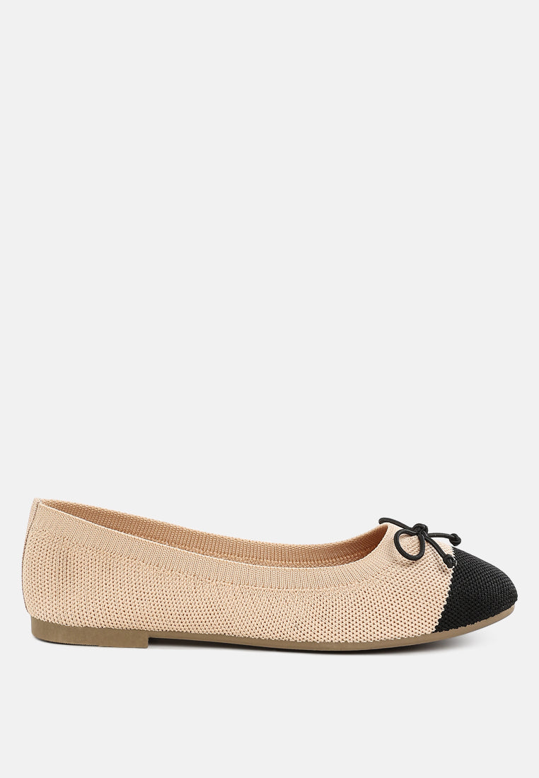 women two tone ballerinas#color_beige
