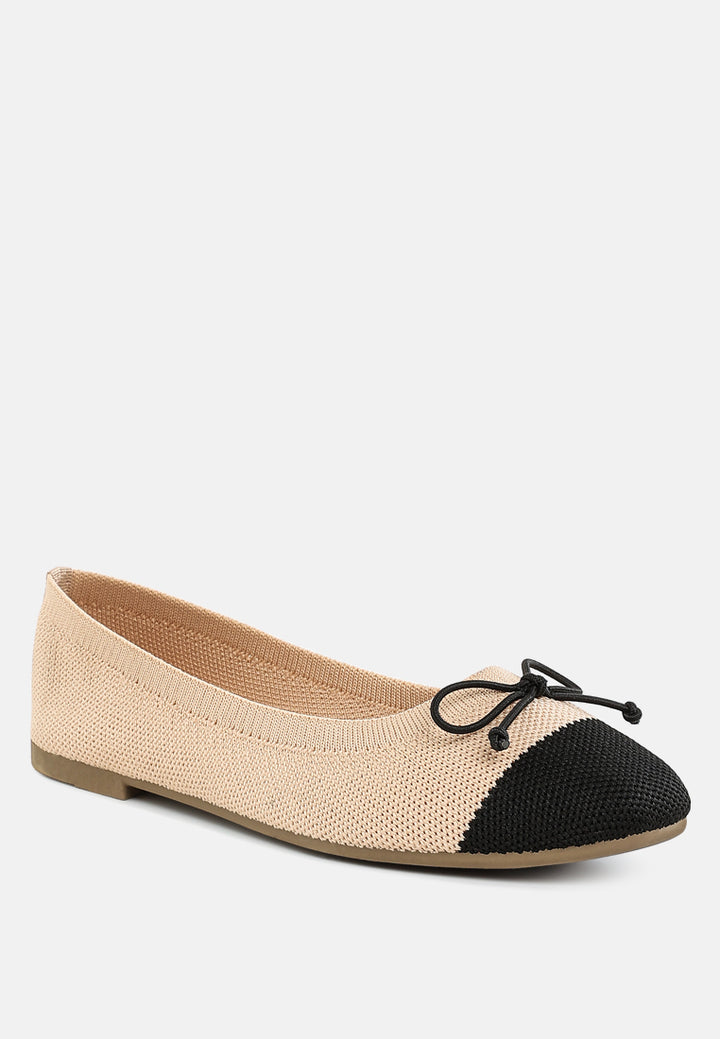 women two tone ballerinas#color_beige
