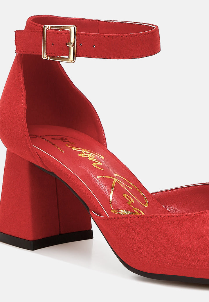 women microfiber heel sandals#color_red