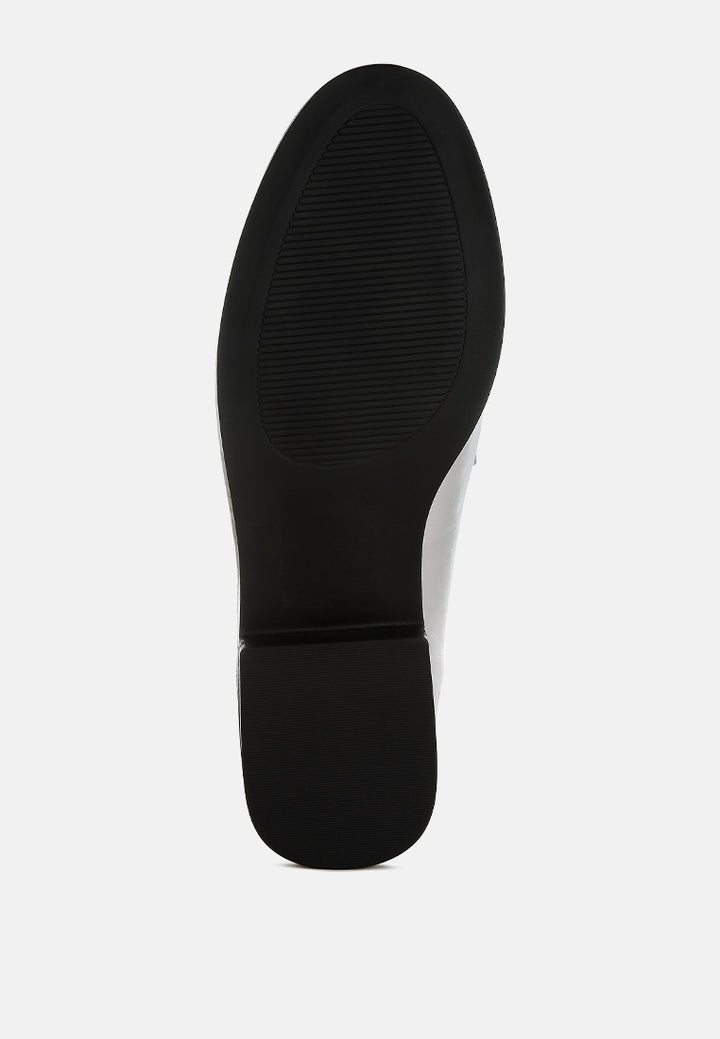 Women Metallic Faux Leather Flat Loafers