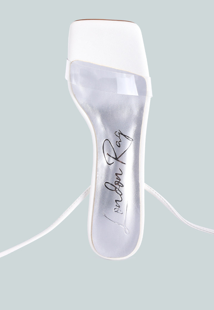 women lace up diamante high heel sandal#color_white