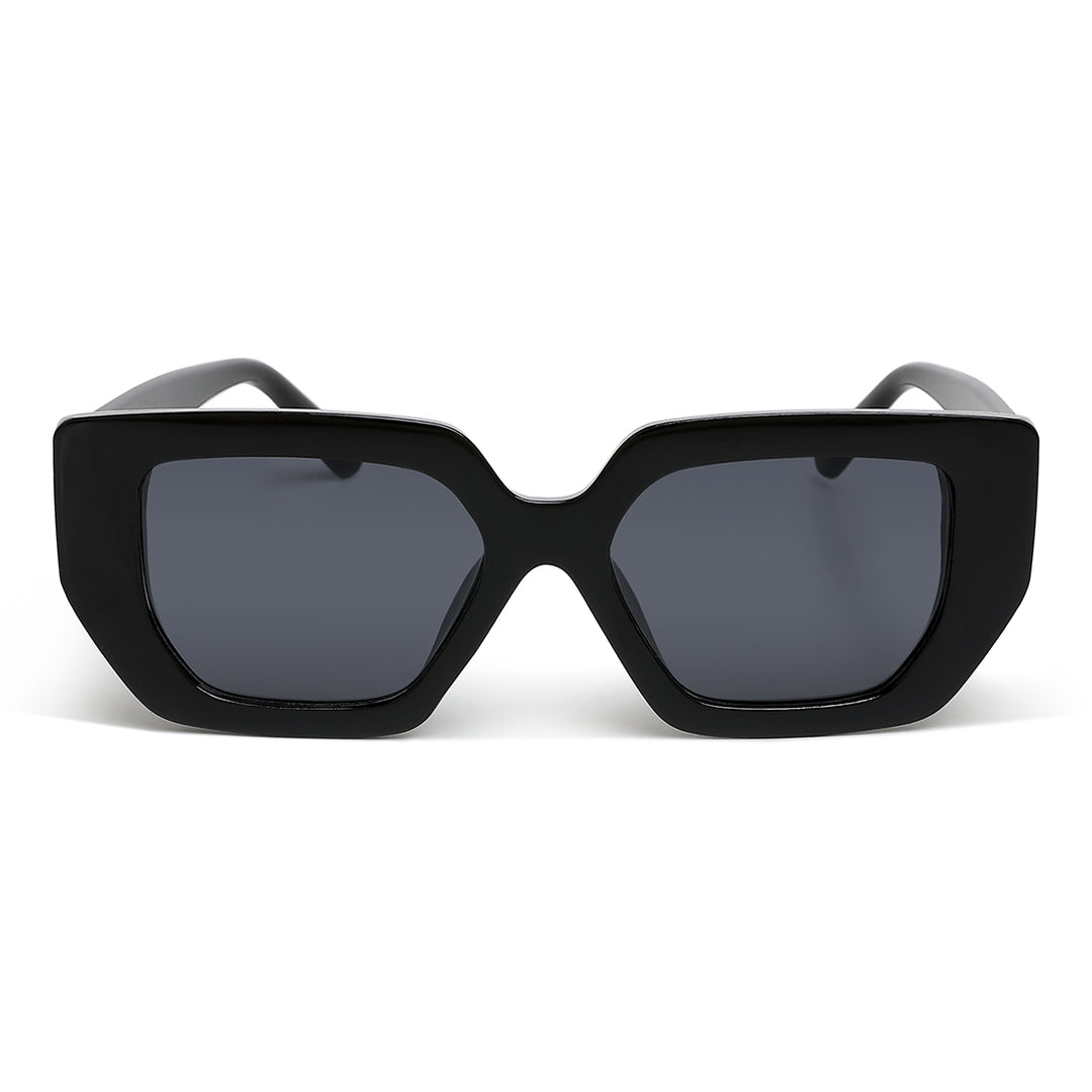 oversized cat eye square sunglasses#color_black