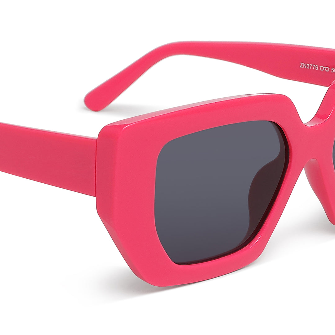 oversized cat eye square sunglasses#color_dk_pink