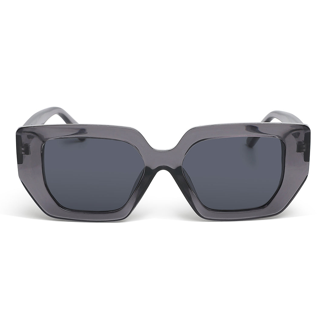 oversized cat eye square sunglasses#color_grey