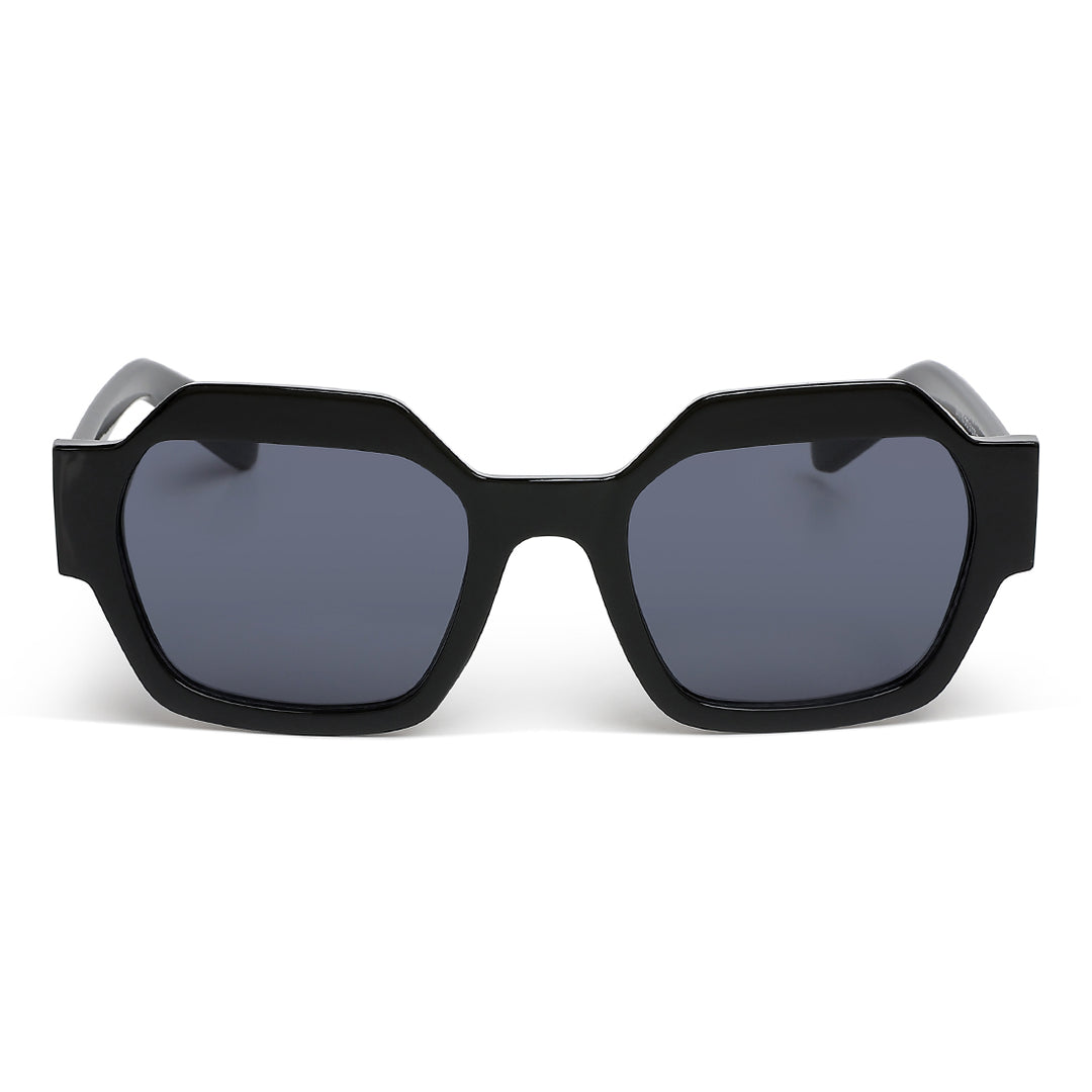 bold bevel square sunglasses#color_black