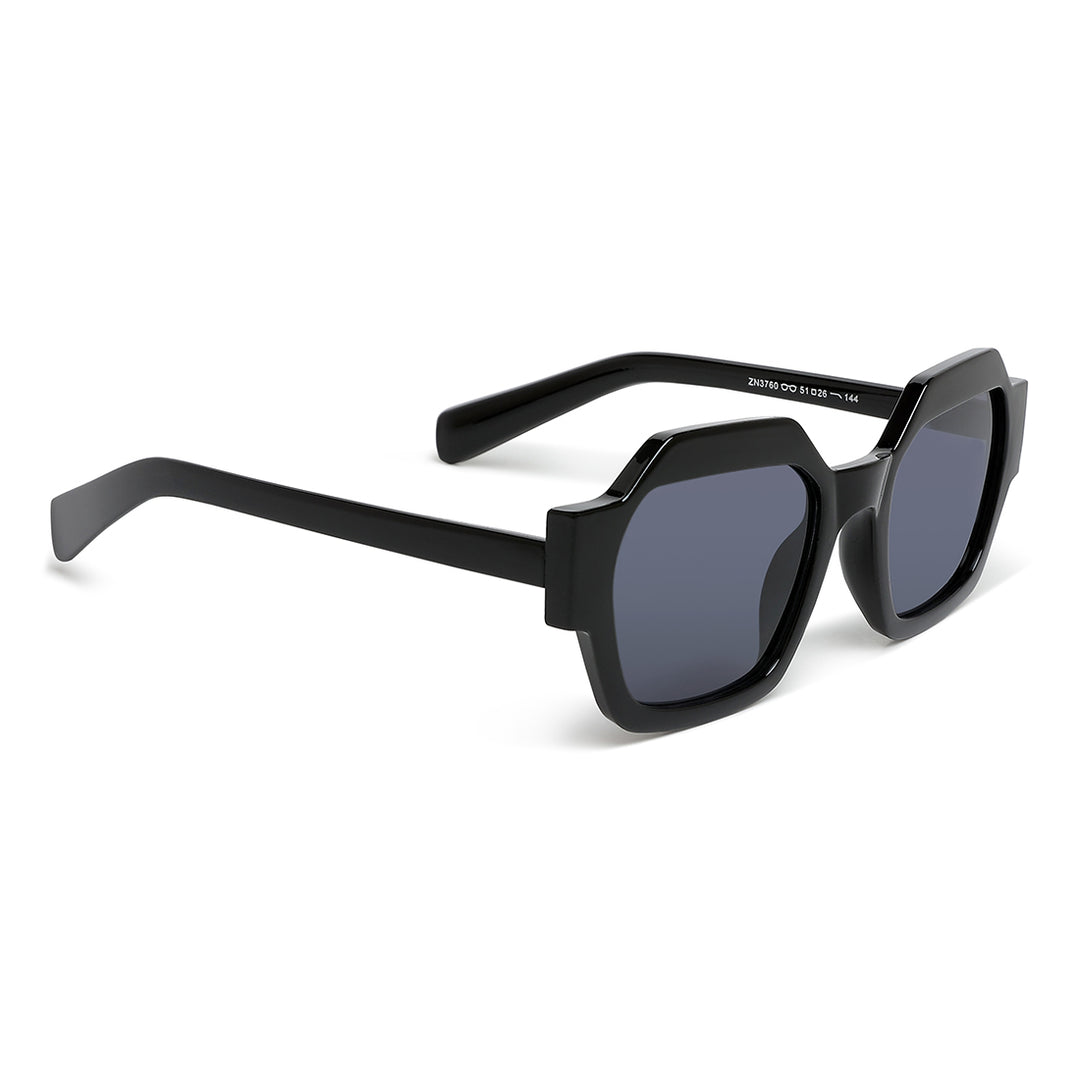 bold bevel square sunglasses#color_black