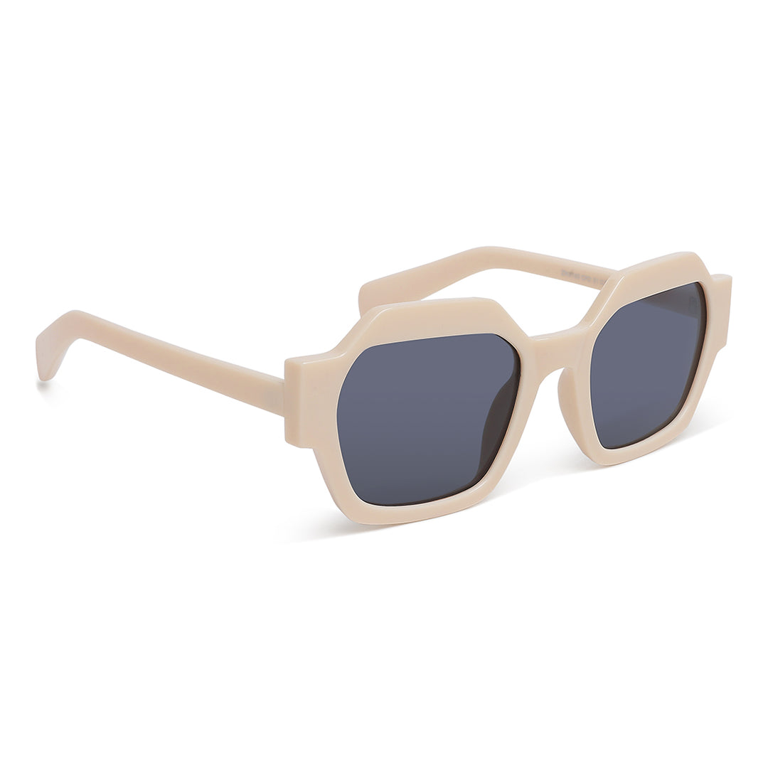 bold bevel square sunglasses#color_beige