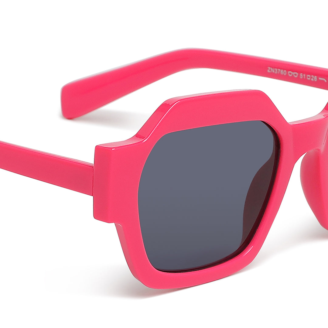 bold bevel square sunglasses#color_rose_red