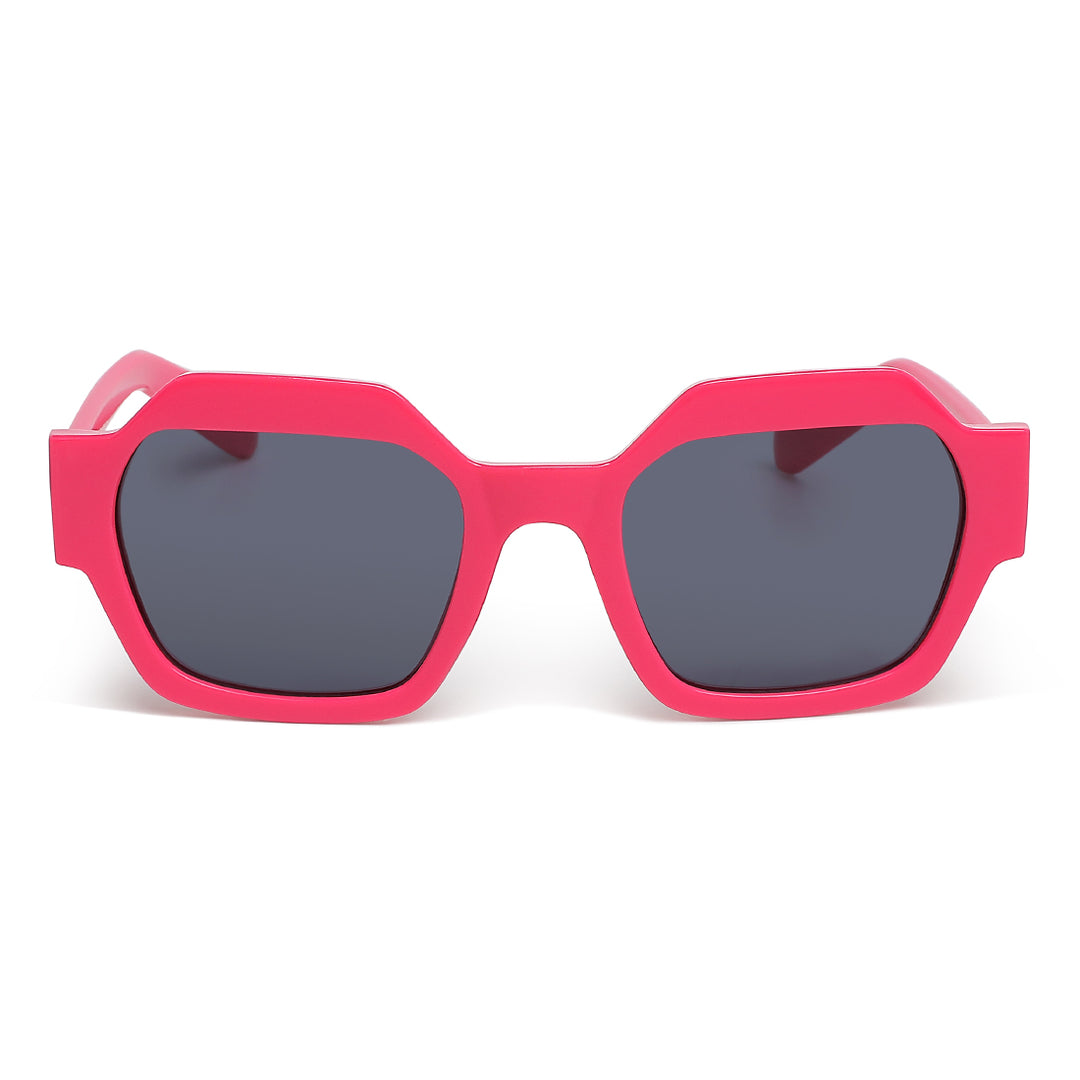 bold bevel square sunglasses#color_rose_red