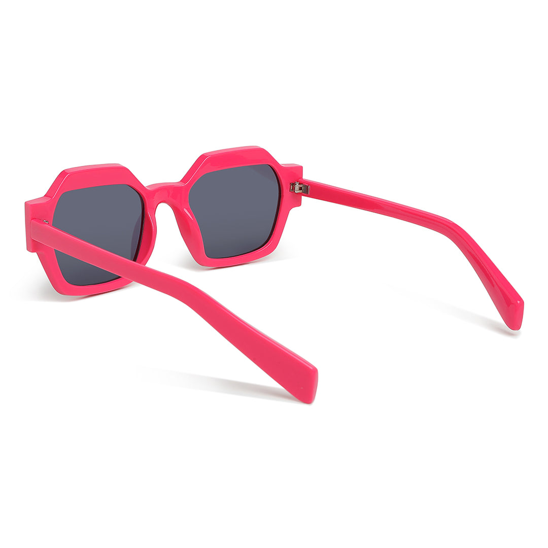 bold bevel square sunglasses#color_rose_red