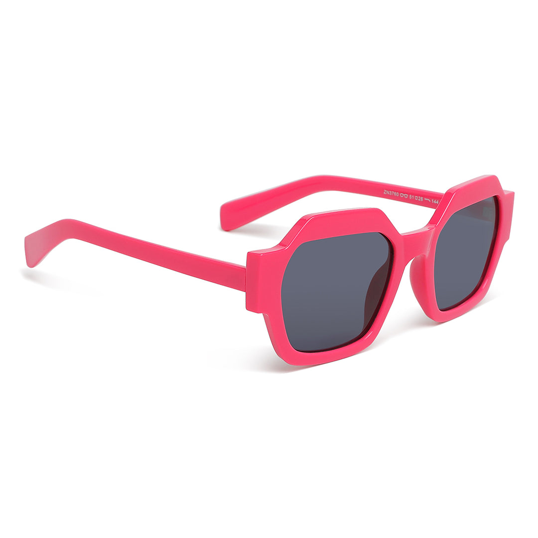 bold bevel square sunglasses#color_rose_red