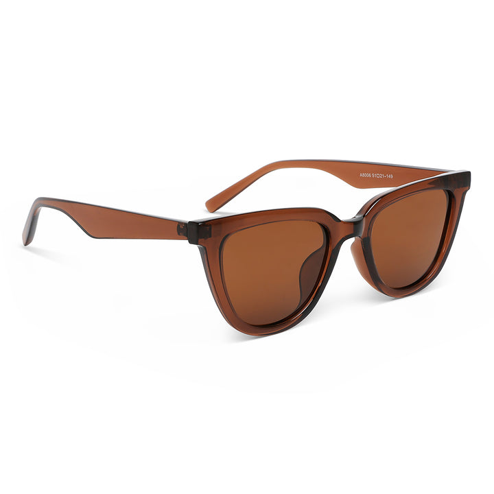 cat eye uv sunglasses#color_brown