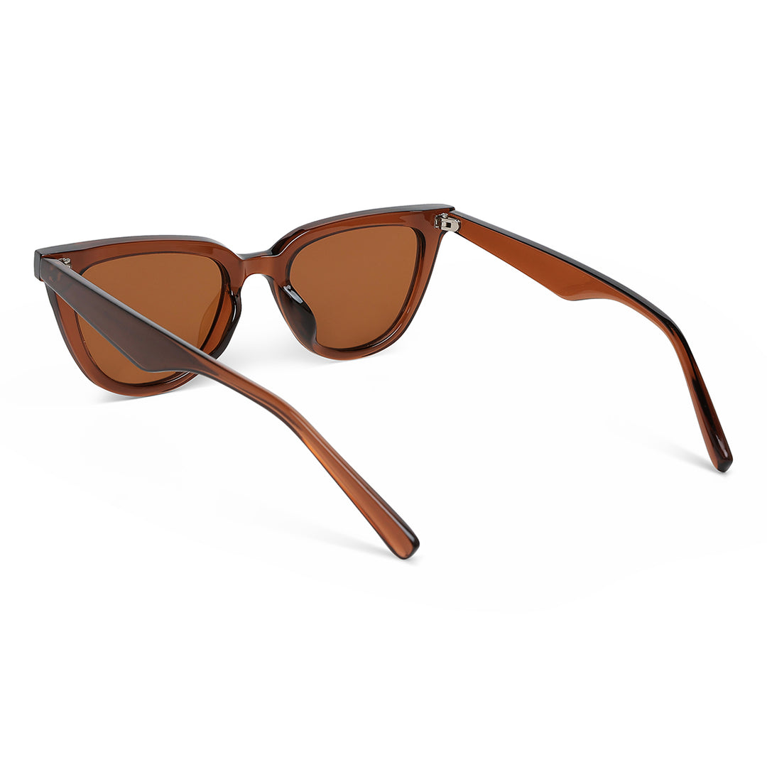 cat eye uv sunglasses#color_brown