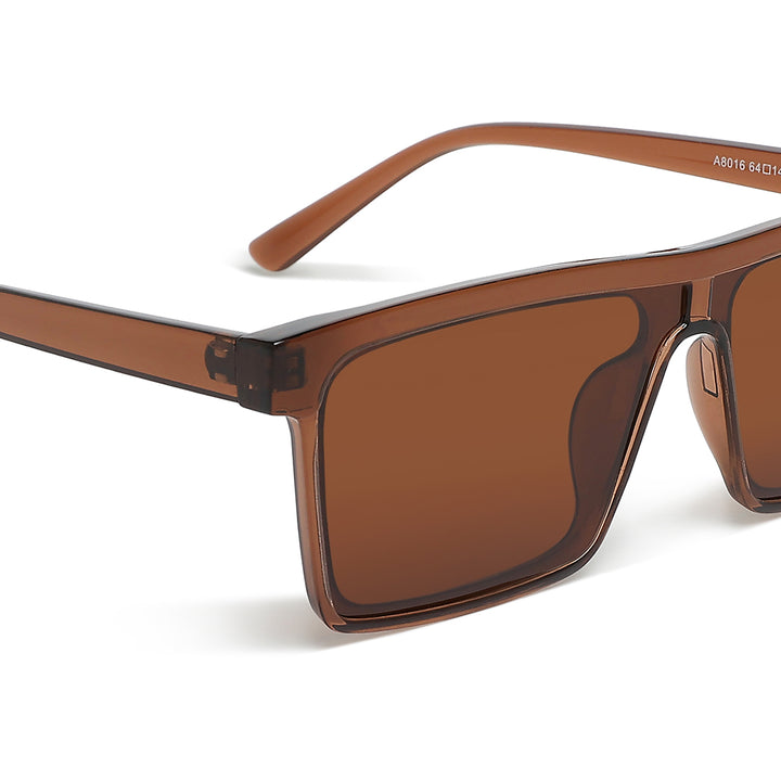 flat rim sunglasses#color_brown