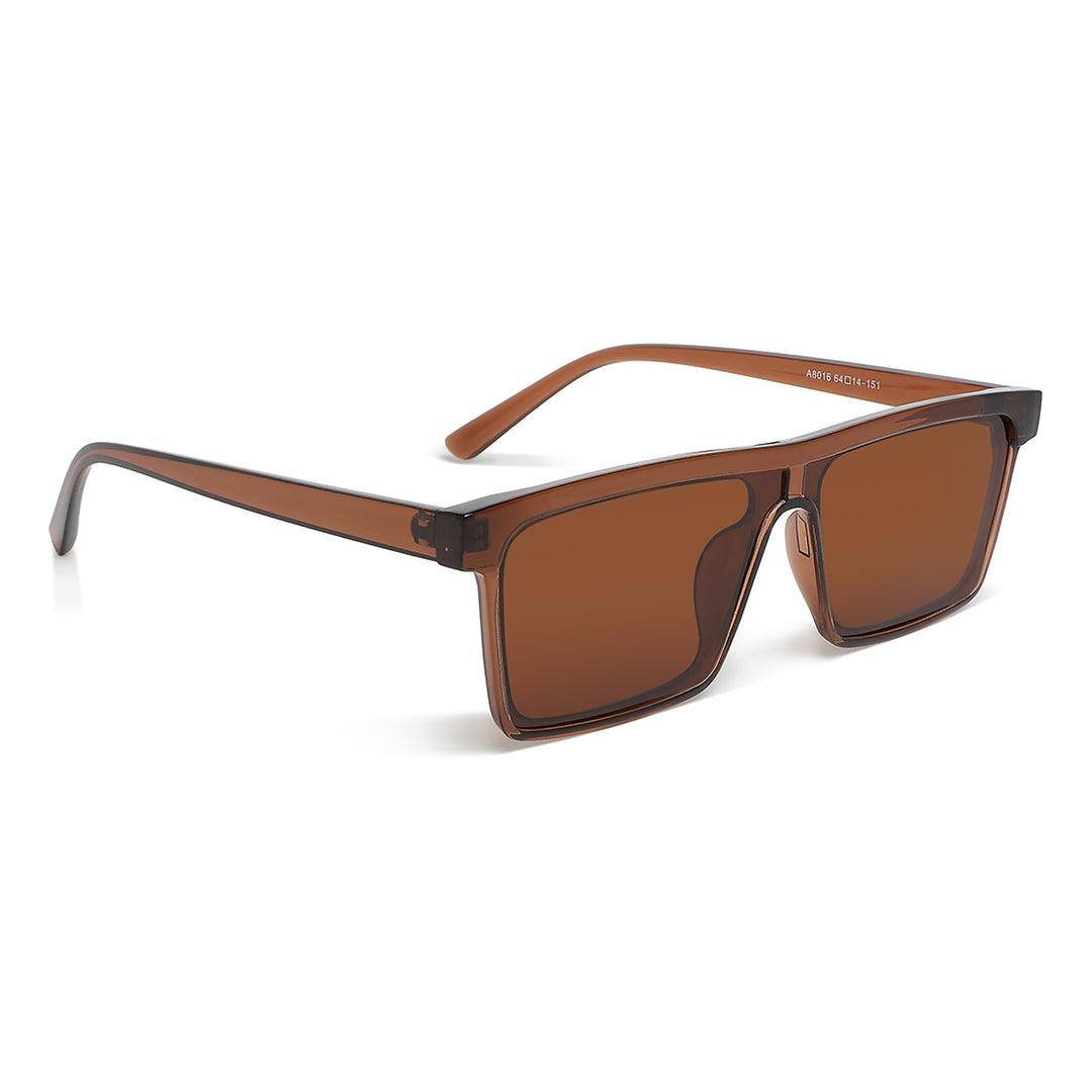 flat rim sunglasses#color_brown