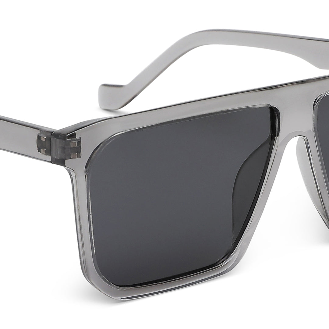 flat bridge sunglasses#color_grey