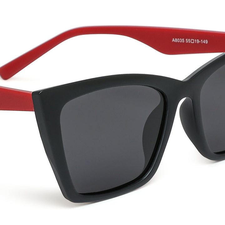 cat eye square sunglasses#color_red