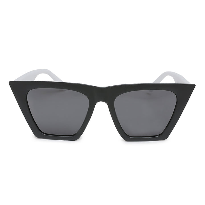 structured cat eye sunglasses#color_white