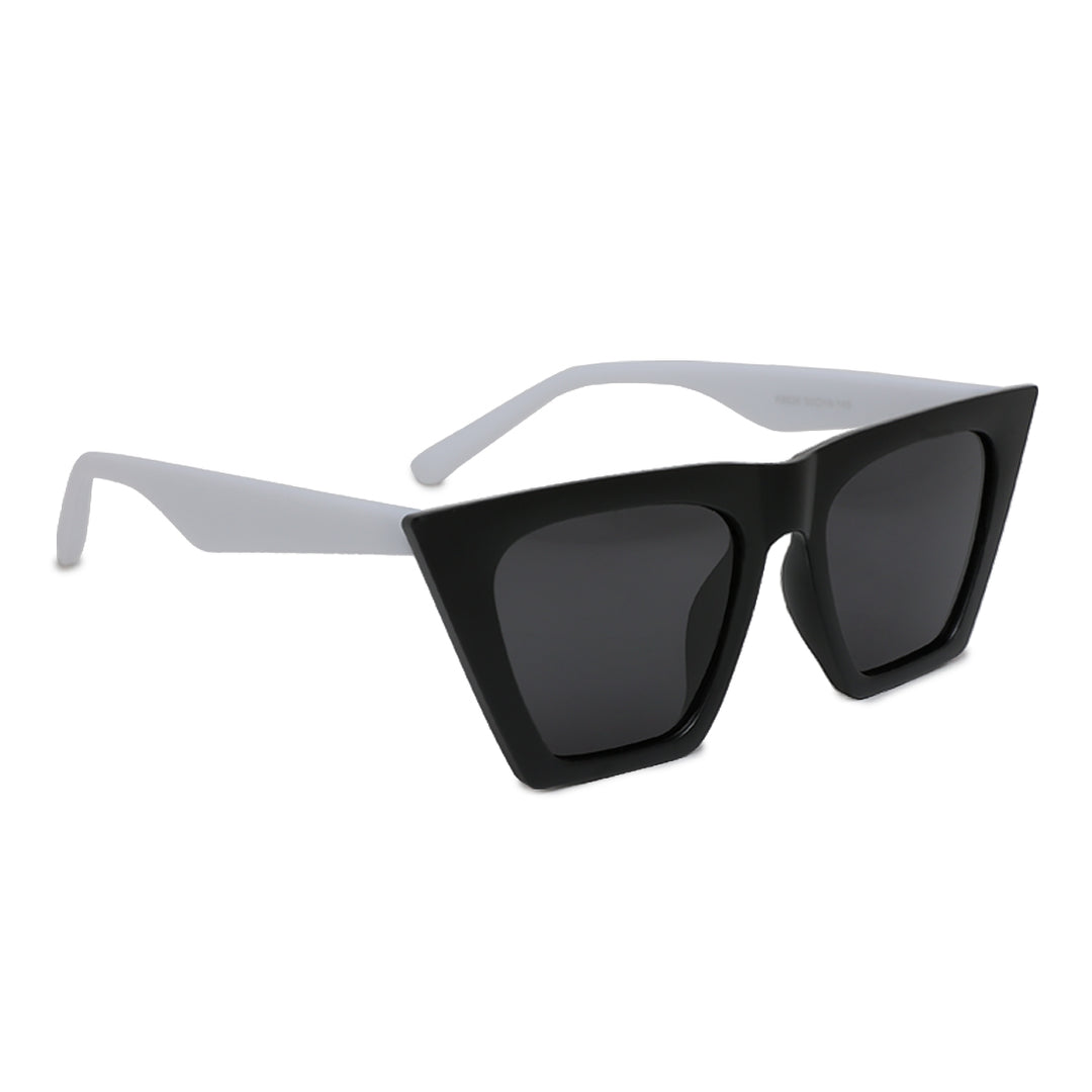 structured cat eye sunglasses#color_white