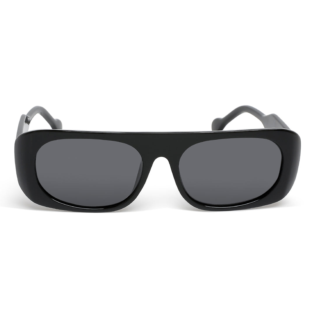 flat bridge oval sunglasses#color_black