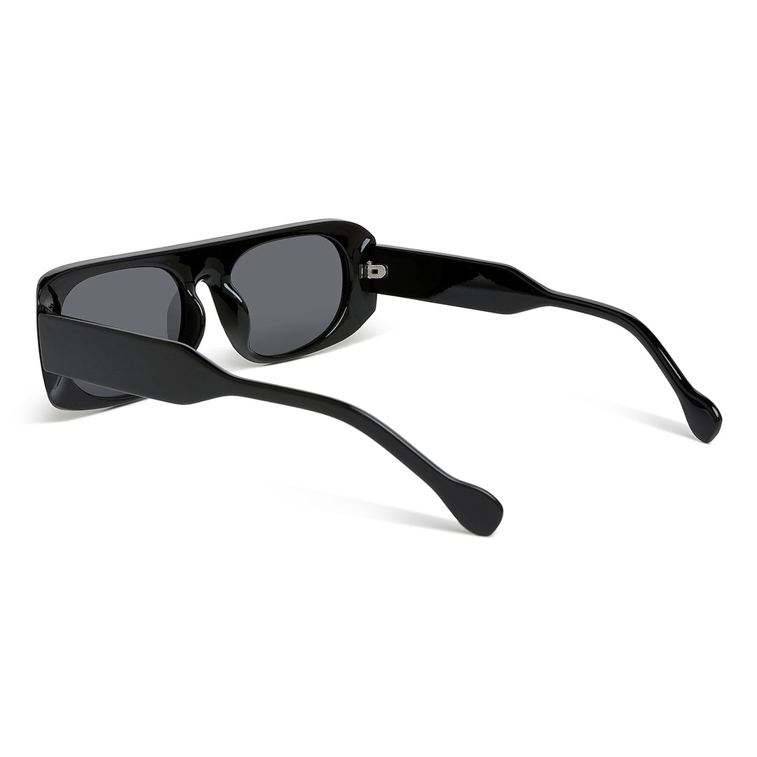 flat bridge oval sunglasses#color_black