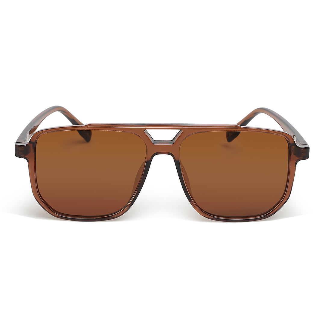 thin rim navigator sunglasses#color_brown