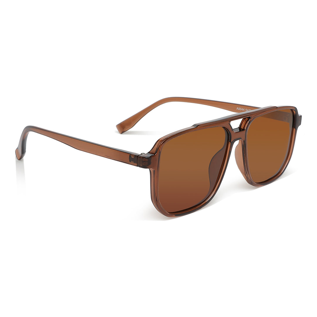 thin rim navigator sunglasses#color_brown