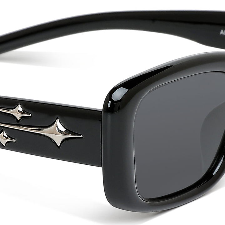 metallic stars rectangular sunglasses#color_black