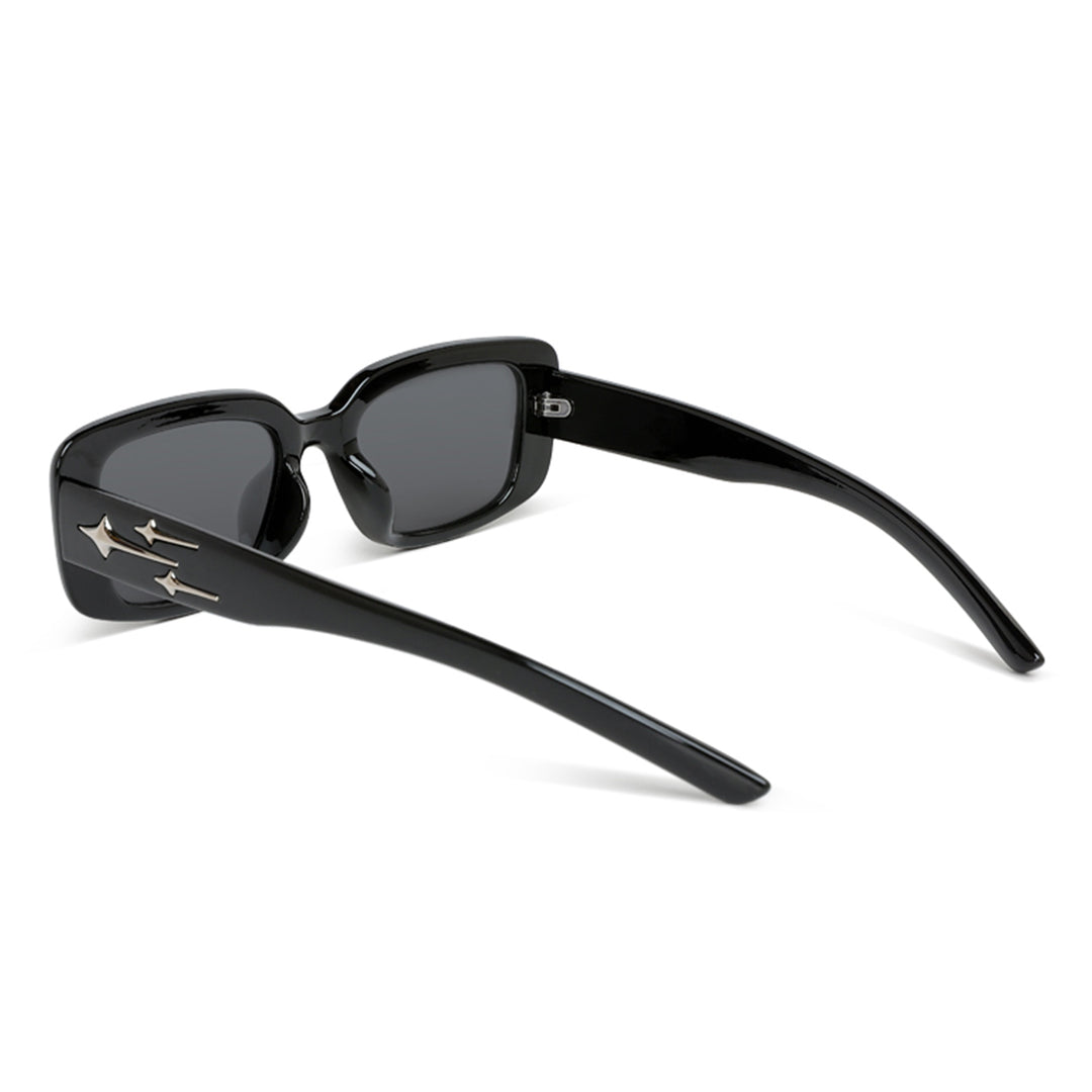 metallic stars rectangular sunglasses#color_black