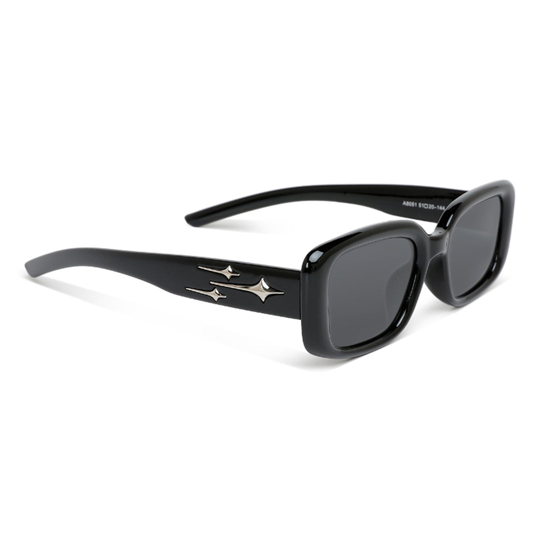 metallic stars rectangular sunglasses#color_black