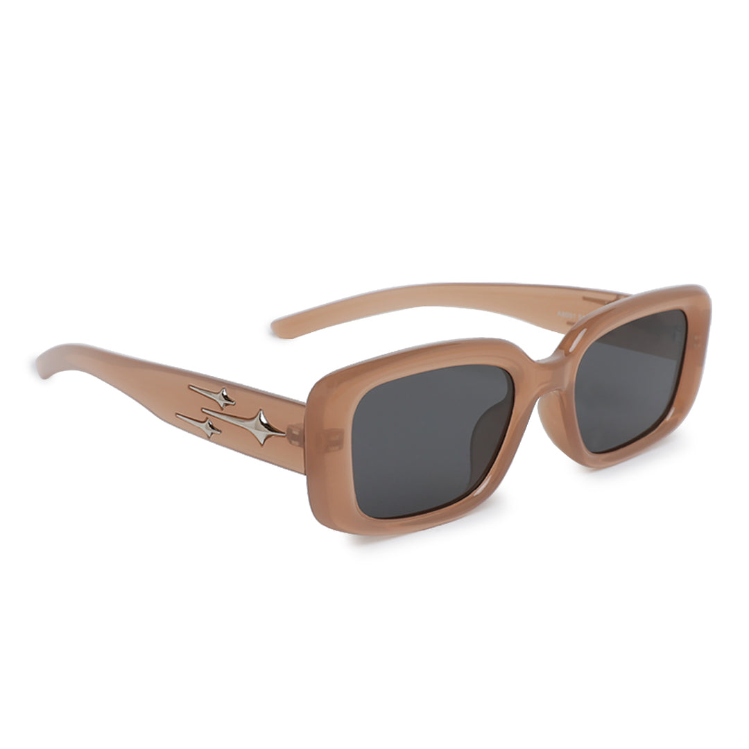 metallic stars rectangular sunglasses#color_light-brown