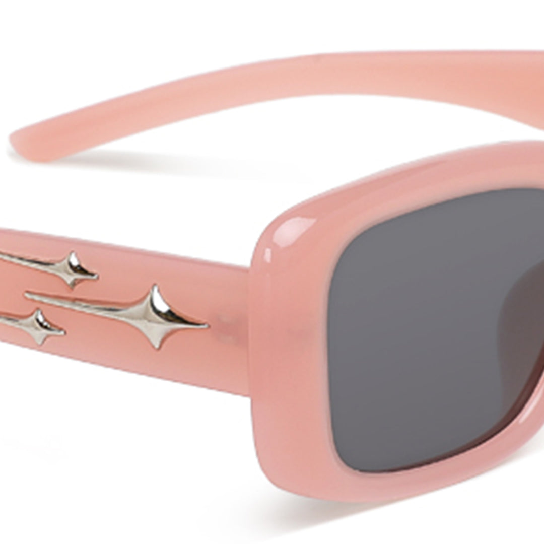 metallic stars rectangular sunglasses#color_peach