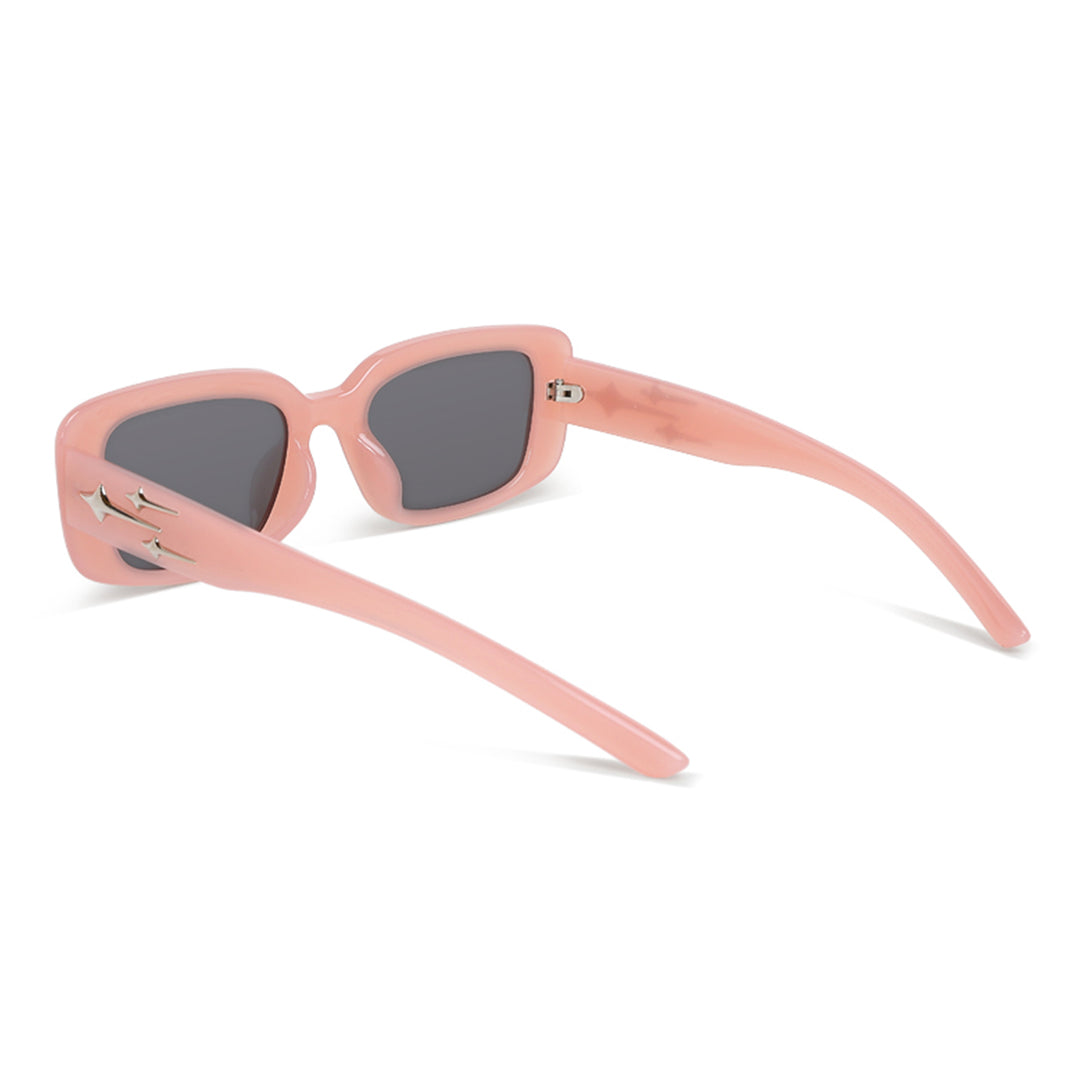 metallic stars rectangular sunglasses#color_peach