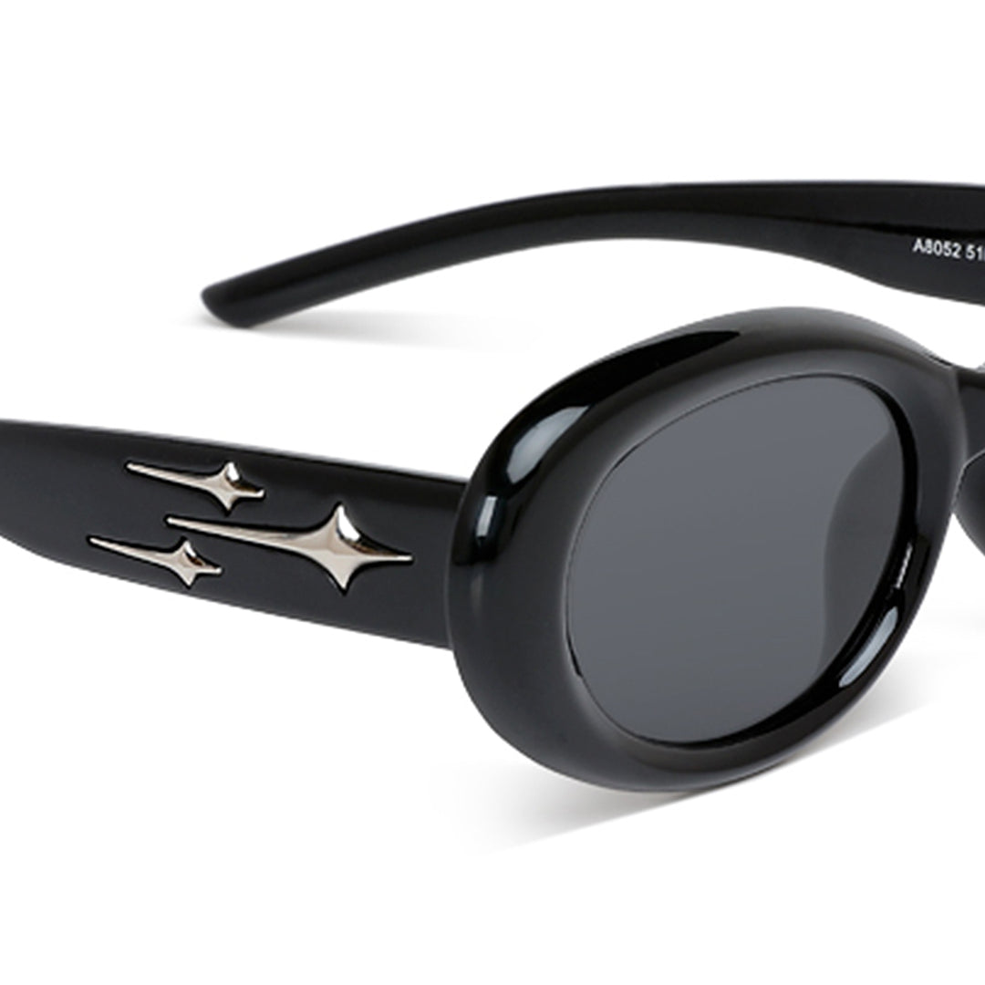 Metallic Stars Oval Sunglasses