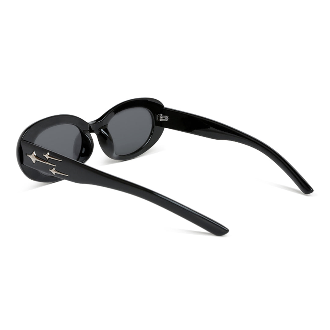 Metallic Stars Oval Sunglasses