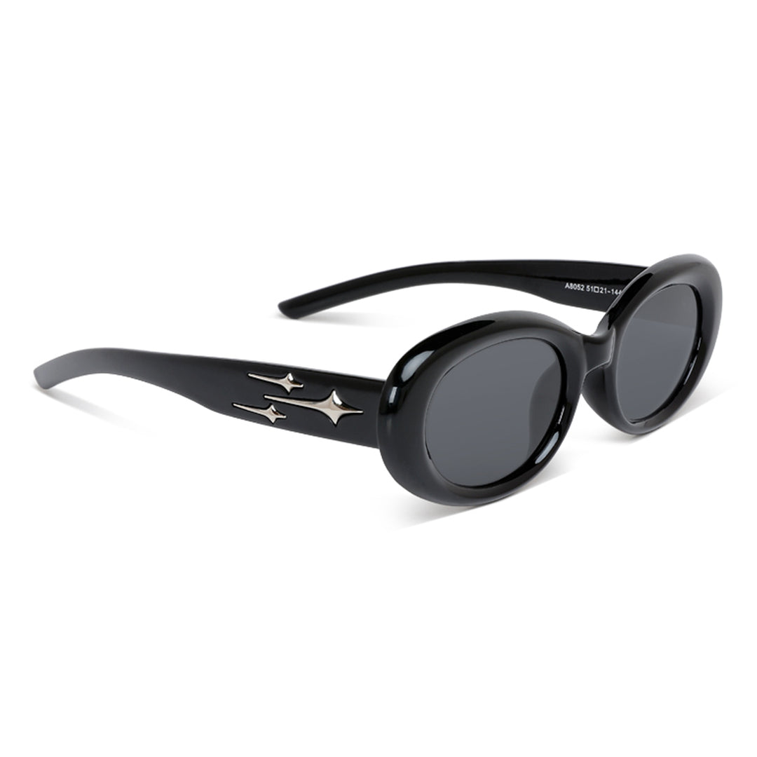 Metallic Stars Oval Sunglasses