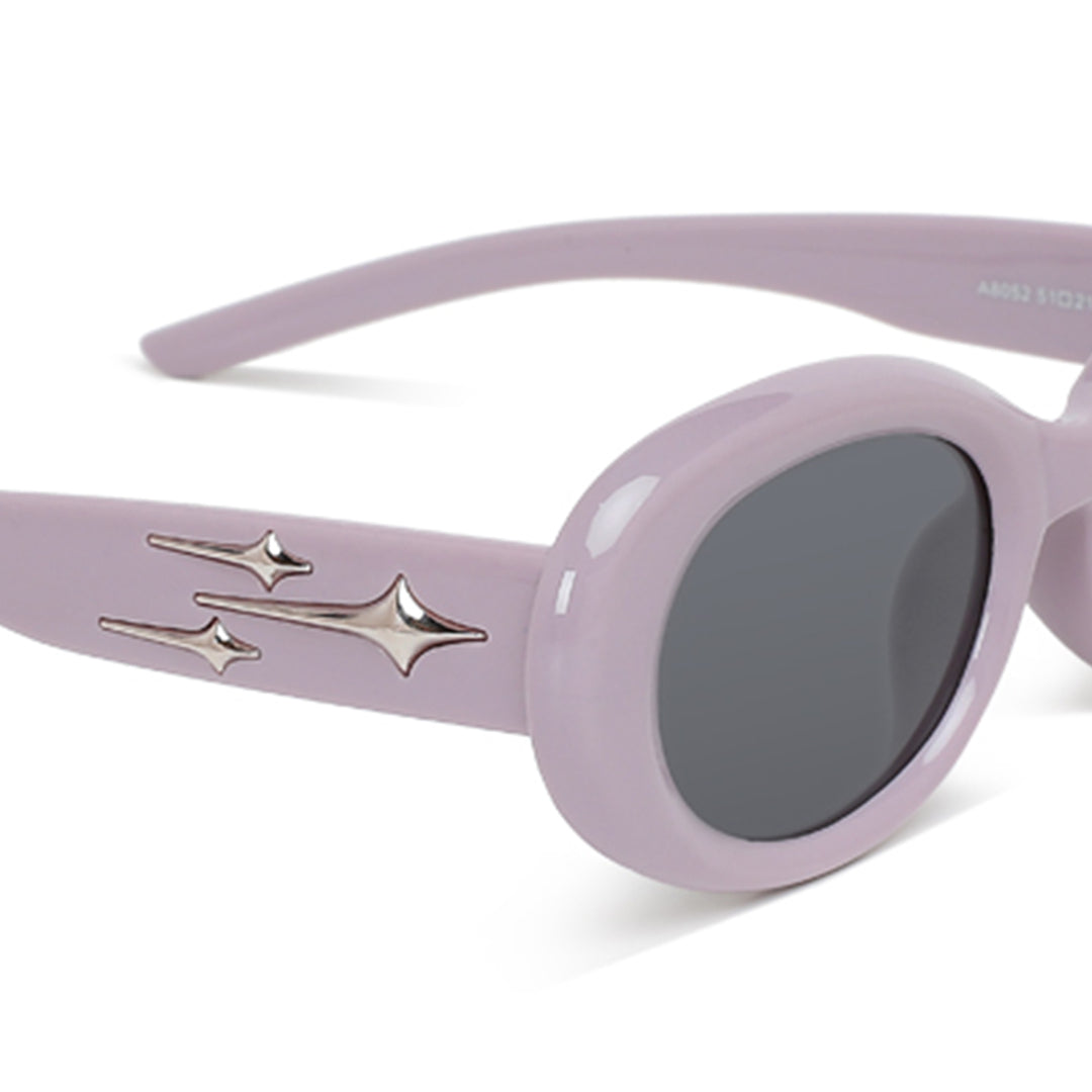 Metallic Stars Oval Sunglasses