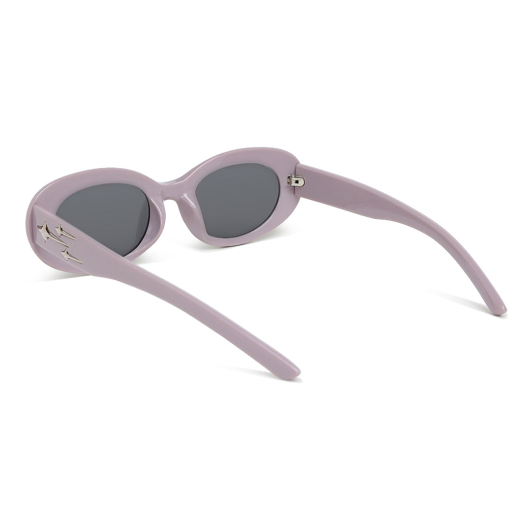 Metallic Stars Oval Sunglasses