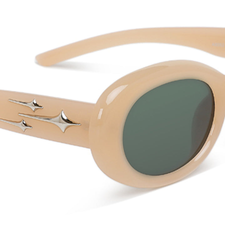 Metallic Stars Oval Sunglasses