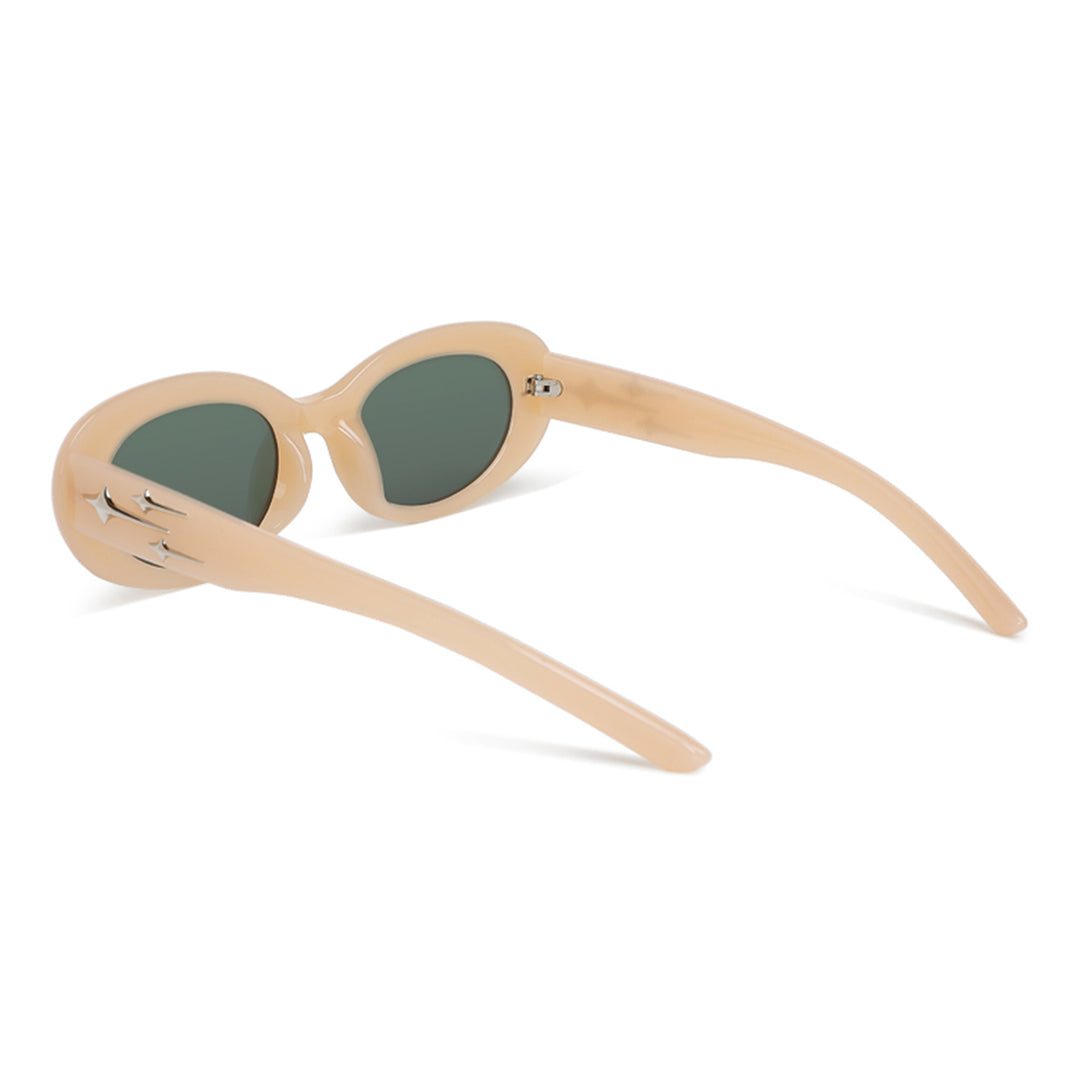 Metallic Stars Oval Sunglasses