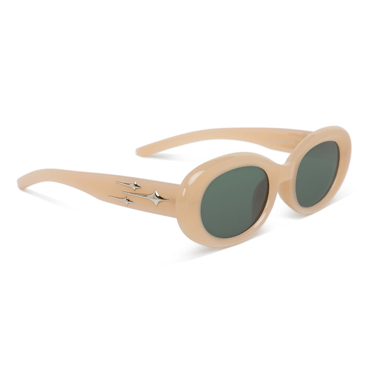 Metallic Stars Oval Sunglasses