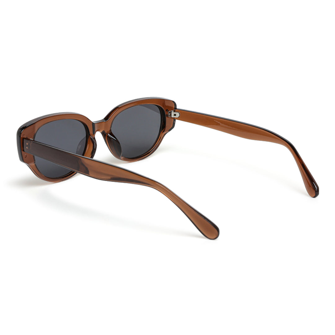 durable cat eye sunglasses#color_brown